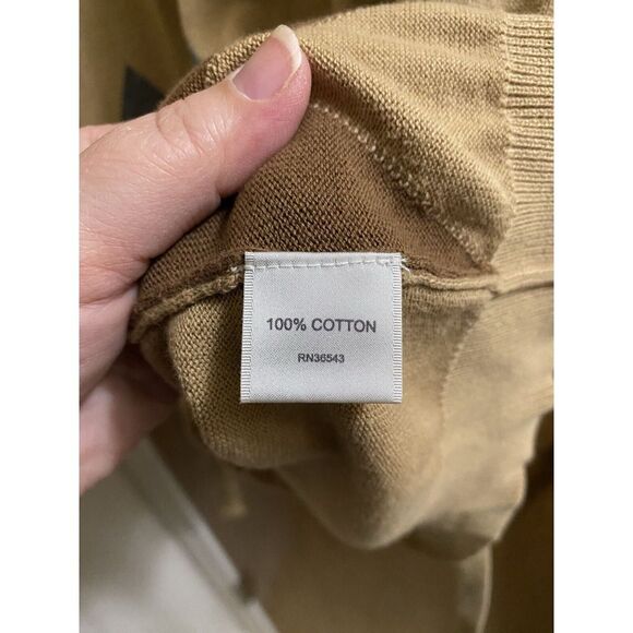 Vintage Van Heusen Tan Button Up Cardigan Waist Tie Gray/White/Brown Argyle Sz L - Picture 10 of 16